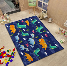 Kids Dinosaur Area Rug Non-Slip Play Mat for Bedroom/Classroom 59"x39"