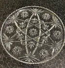 Vintage Glass Serving Platter 11” Star Of David Pressed EAPG Anchor hocking EUC