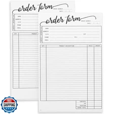 Juvale Receipt Book with Carbon Copies and Work Order Forms - 5.5 x 8.5 in, W