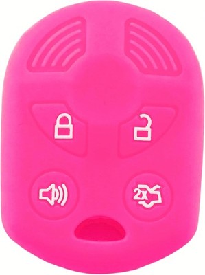 4 Buttons Silicone Remote Key Fob Cover (Hot Pink)