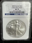 2009 AMERICAN SILVER EAGLE NGC MS70 EARLY RELEASES