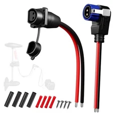 Trolling Motor Plug and Receptacle, 12V/24V/36V/48V 8 Gauge 2-Wire 60A 