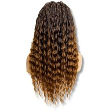 PIB Single Full Lace Braid Wig Micro Boho Peruvian Deep Wave Box Braided 24"