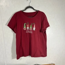 Life is Good Short Sleeve Christmas t-shirt Holiday Chillin w/My Gnomies Gnomes 