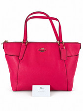 Coach Ava II Pink Ruby Pebbled Leather Large Shoulder Tote Bag Purse F37216