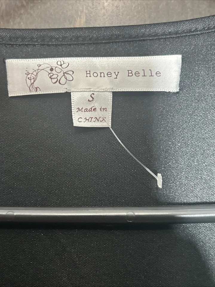 Honey Belle Dress Womens Small Green Sequin Long Sleeve Surplice Neck Faux Wrap - Image 3 of 4