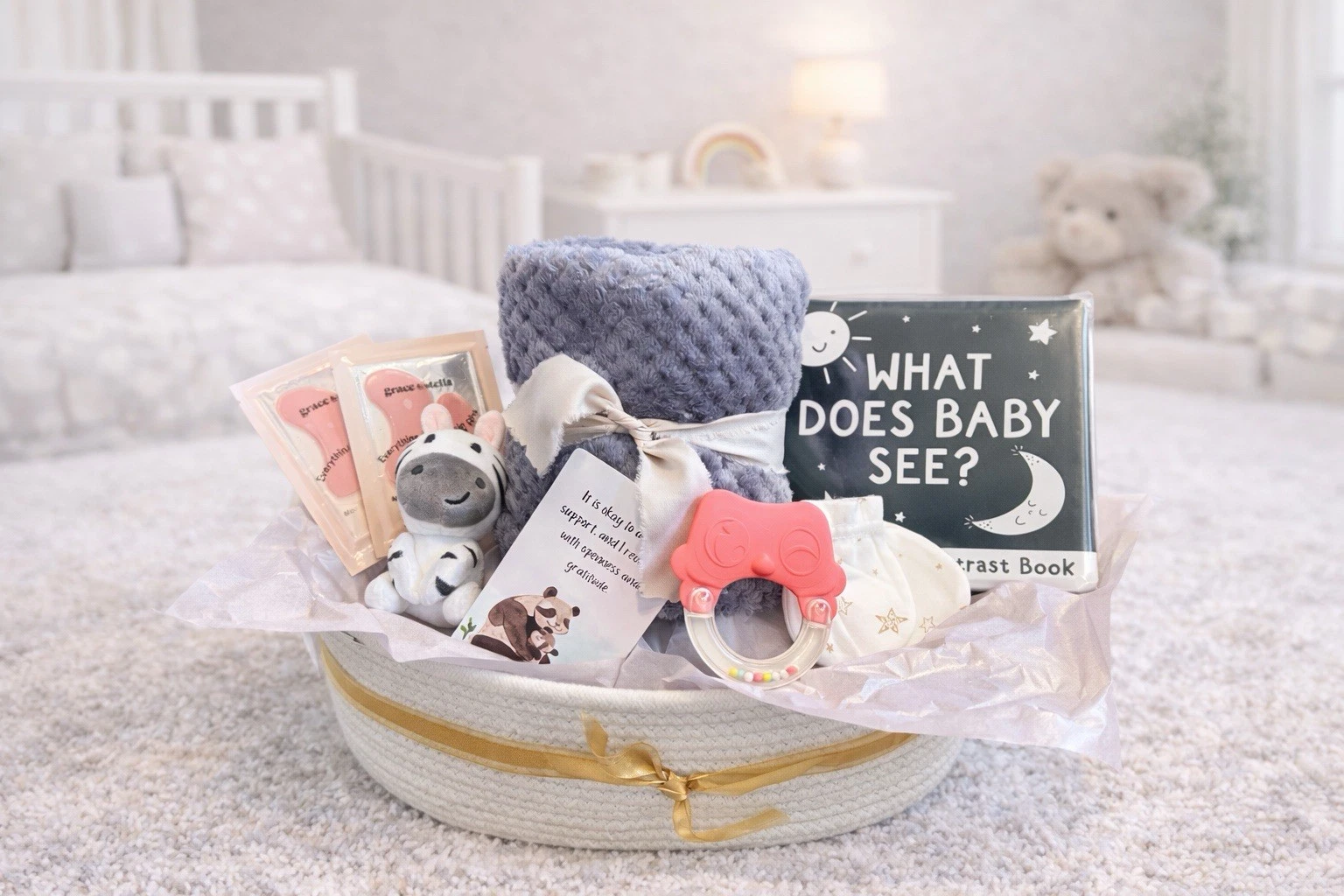 Luxury Newborn Baby Gift Basket Baby Shower Gift Set for New Parents