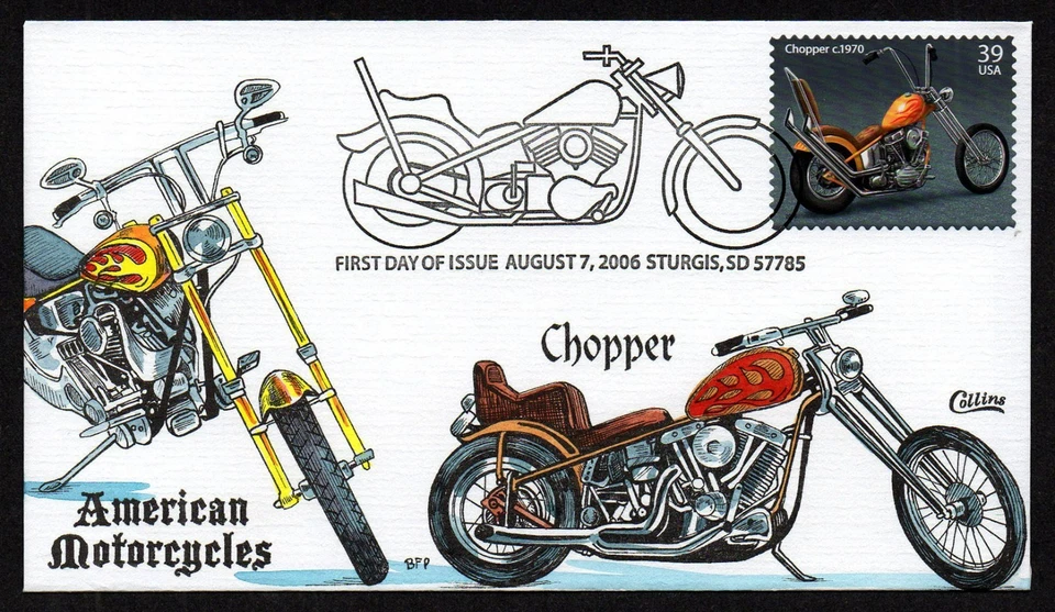 USA, SCOTT # 4085-4088, SET OF 4 COLLINS FDC COVERS 2006 AMERICAN MOTORCYCLES - Image 4 of 4