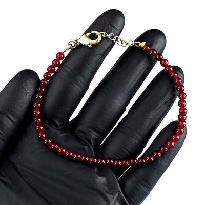 Ausgezeichnetes bestes Armband roter Granat 30,00 kt Perlen hervorragendes Muster VK 29 E753