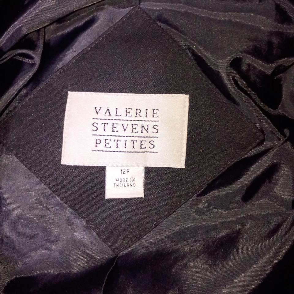 Gabardina para mujer Valerie Stevens Petite negra talla 12 Foto 4 de 4