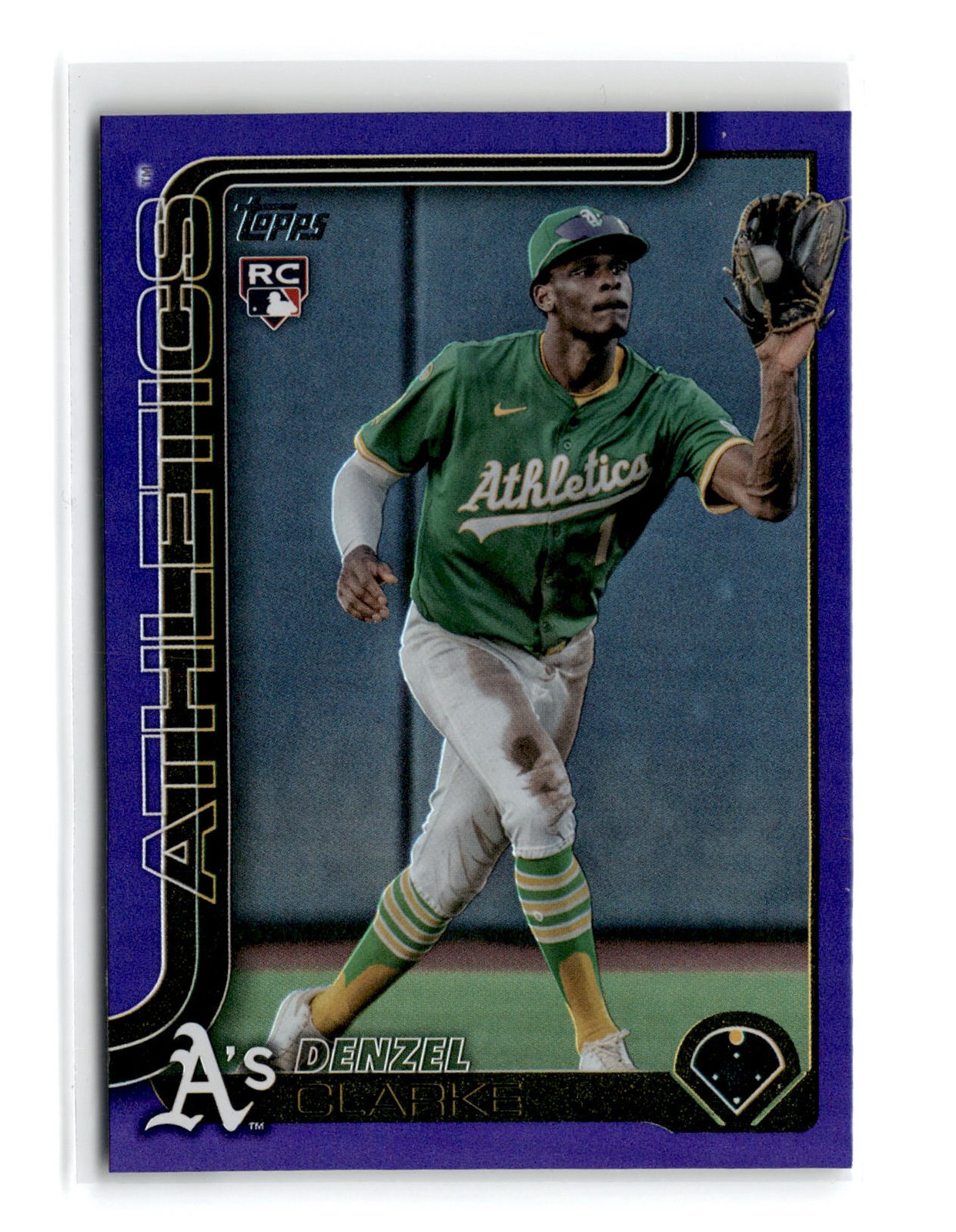 Denzel Clarke 2025 Topps Update Purple Holo Foil Rookie #US14 RC /250 Athletics