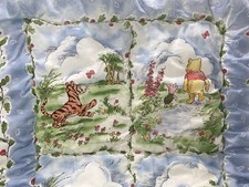 Disney Winnie Pooh Classic Blue Crib Quilt Baby Ruffle 1996 736