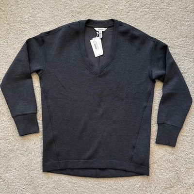 NWT Spanx Women's Air Essentials Brushed V Neck Tunic | Dark Grey | Extra Small