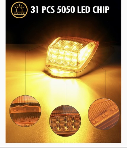 5 Amber Cab Marker Top Roof Clearance Light 31 LED Universal PARTSam Semi Truck - Picture 5 of 7