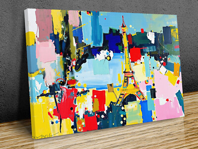 Paris Abstract Art  mounted canvas print ready to hang