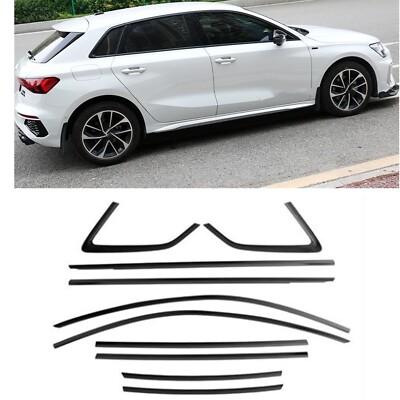 For Audi A3 S3 Hatchback Black Car Window Trim Strip Cover Sticker 2021