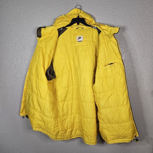 Nike Heavy Rain Jacket Size XXL Yellow Polyester Fill Hooded Full Zip 3 Pockets - Picture 13 of 23