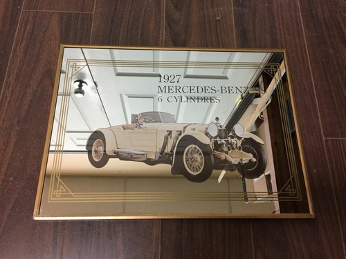 Vintage 1927 Mercedes Benz SS 6 Cylindres Wall Mirror 15" x 11"  Bar Man Cave - Bild 1 von 10