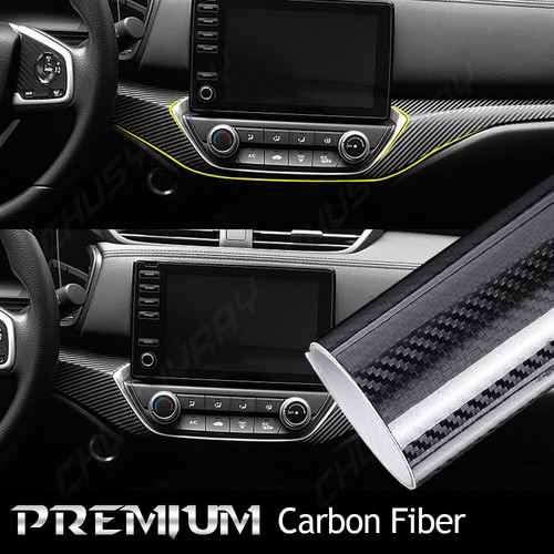 Schwarz 5D GLÄNZEND Kohlefaser Vinyl Wrap Folie Autoaufkleber 30*152CM luft-/Blasenfrei - Bild 4 von 9