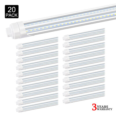 20Pack 90W 8' R17D HO Led Tube Light Bulbs T8 8FT V Shaped Led Shop Light 6000K