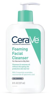 New CERAVE Foaming Facial Cleanser For Normal To Oily Skin 8 oz