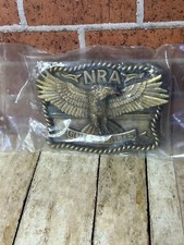 Vintage Brass NRA Golden Eagle Belt Buckle Made In USA Eagle NRA New In Package