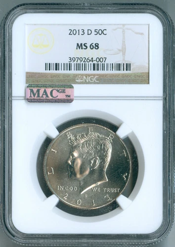 2013 D NGC MS68 Kennedy Half Dollar JFK 50c MAC PQ $1