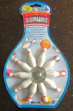 Miniature Sport BOWLING Tabletop Game w/Pins & Ball NEW