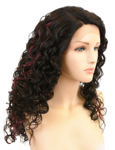 Long Afro Kinky Curly Lace Front Wigs,L Part Heat Resistance Synthetic Hair Wig - Picture 2 of 5