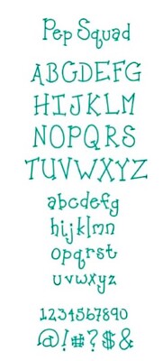 Sizzlits Pep Squad Alphabet 35 dies #654551 Retail $172.99 RETIRED, 1 3/4'' tall
