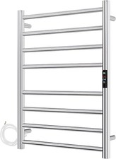 Luxury Electric Towel Rail Chrome with Built-In Timer Stainless Steel 830 x 600