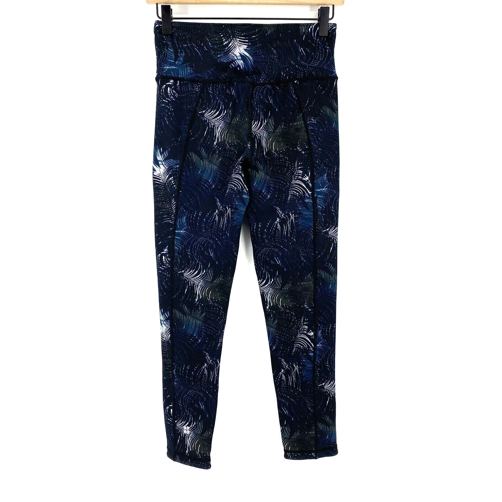 sweaty-betty palm leaf print crop high rise leggings
