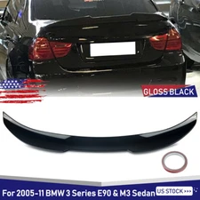 FOR 05-11 BMW E90 3SERIES M3 SEDAN 335i GLOSS BLACK PSM STYLE TRUNK SPOILER WING