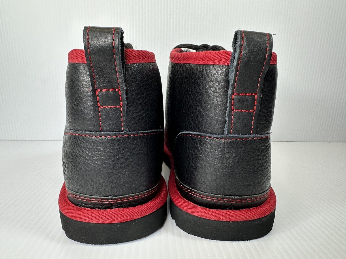 MEN\'S SIZE 9 UGG Neumel Leather Chukka Boots Black Red Comfort M/1133777-BSRL Size 8- UGG Neumel M/1133777 BSRL Chukka | Mercari main image 4
