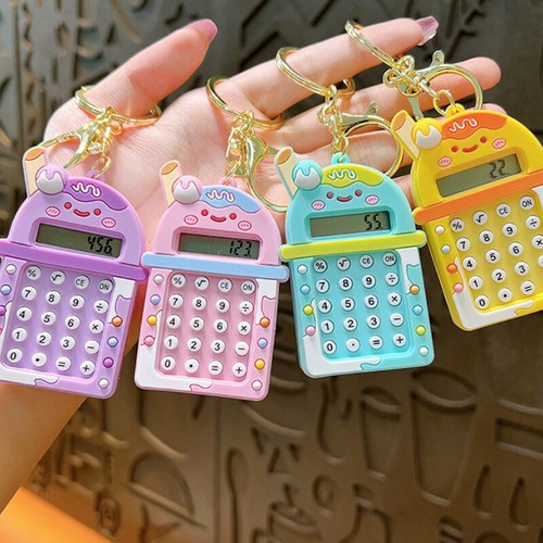 1pc Calculator Keychain Mini Portable Calculator With Creative Cute Keychain