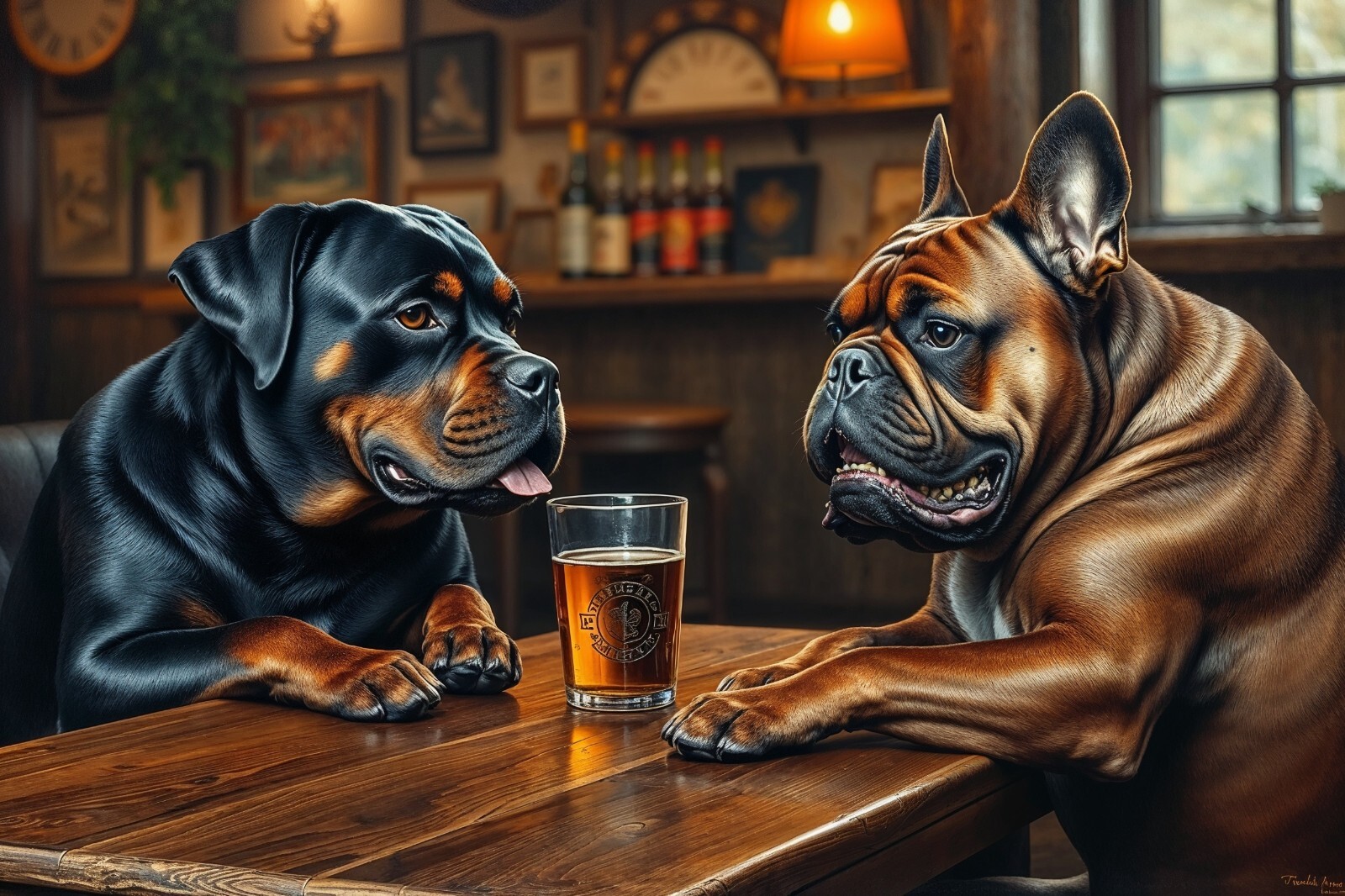 Dog Beer Pub Fantasy 4x6 Premium Photo Art Print