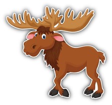 Funny Moose Cartoon Car Bumper Sticker Decal - ''SIZES''