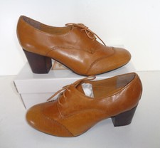 New Ladies Tan Leather Womens Block Heel Narrow Boots Shoes RRP £65 Size 4 5 6 7