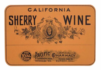 Wine / California / CALIFORNIA SHERRY WINE Wine Label Pacific Pharmacy ...