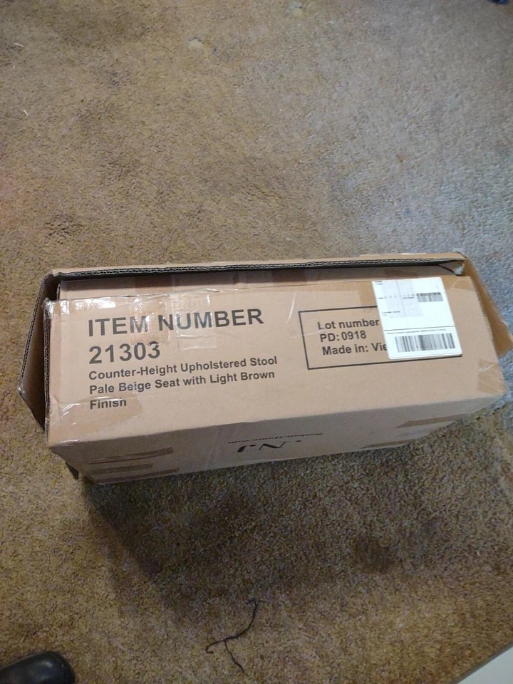 Banqueta Nathan James Counter- Altura Estofada Bege Pálido 24" 21303 - Imagem 3 de 4