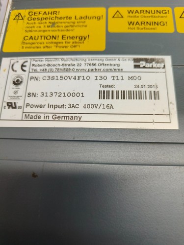 PARKER C3S150V4F10I30T11M00 SERVO DRIVE ( USED CONDITION ) - Picture 10 of 10