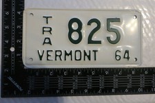 1964 64 VERMONT VT TRAILER TRL LICENSE PLATE TAG - NOS - #825
