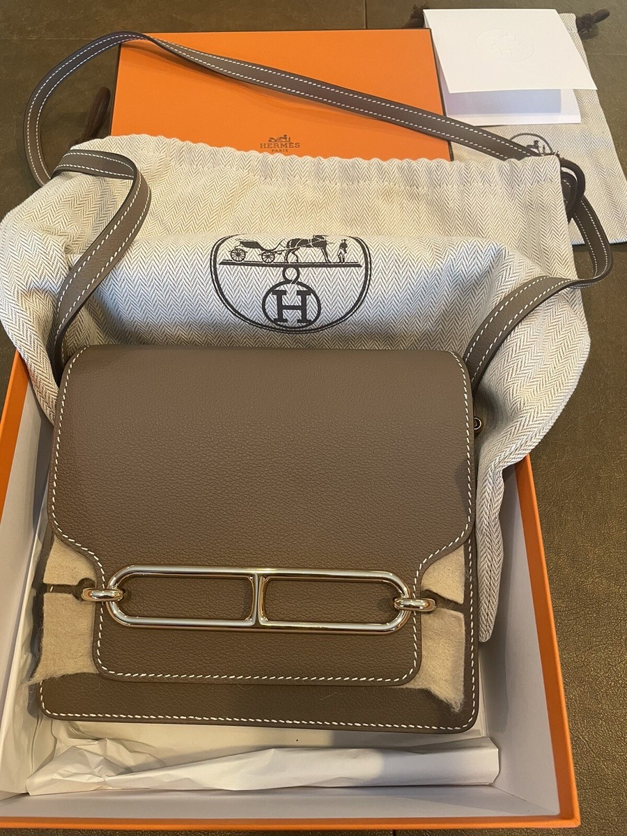 HERMES Taupe Evercolor leather Mini Roulis 18 Shoulder Bag | eBay