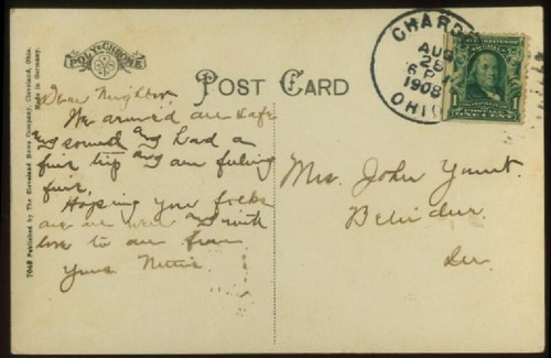 TARJETA POSTAL DE COLECCIÓN STREETCARS AT UNIVERSITY CIRCLE 1908 080521 Q - Imagen 2 de 2