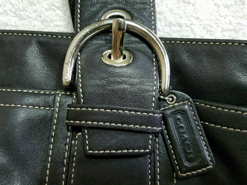 COACH Soho Black Leather Large Business Shoulder Tote Rt. $428 - Picture 4 of 10