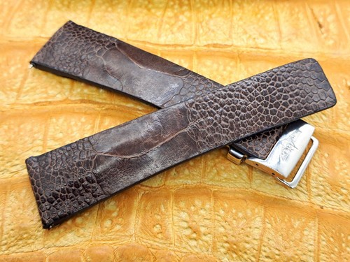 24mm/20mm Ostrich leg Leather Watch Band Bespoke Vintage Exotic Leather - Picture 4 of 16