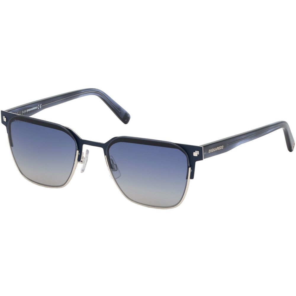 Солнцезащитные очки в металлической оправе DSQUARED2 Clem DQ 0317 091W матово-синего цвета 54-20-145 29590₽
