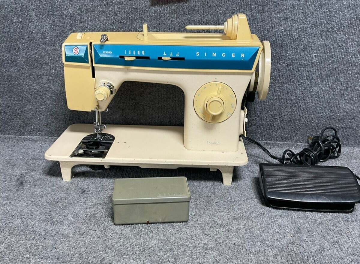 🧵 Singer 288 Sewing Machine 85W ⚙️ Beige Color w/ Foot