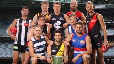 AFL TEAM CAPTAINS PHOTO,SWANS, CATS BULLDOGS BLUES TIGERS DEMONS, PIES,BLUES 4
