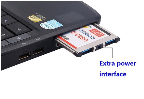 54mm Express Card Expresscard to 2 Port USB 3.0 Adapter for Laptop with NEC Chip - Picture 3 of 8